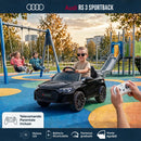Macchina Elettrica per Bambini Licenza Audi RS 3 Sportback 12V Sedili in Pelle e Telecomando Nero