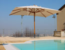 Ombrellone da Giardino 2,5x3,5 m Palo Ø48 mm in Legno Telo in Acrilico Danieli Sydney Ecrù