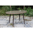 Tavolino da Giardino in Polyrattan Ovale 128x73x76cm Adila Noce