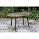 Tavolino da Giardino in Polyrattan Ovale 128x73x76cm Adila Noce