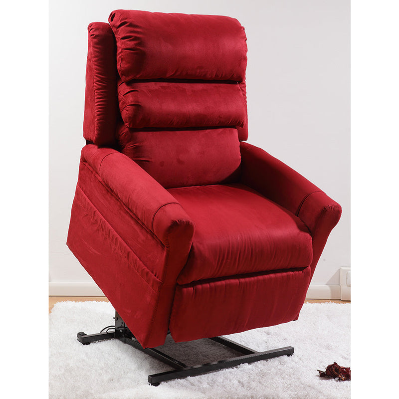 Poltrona Relax Elettrica Melissa con Alzapersona Lift 2 Motori in Microfibra Bordeaux