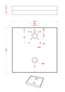 Base Portaciottolo per Fontane 40x40x8 cm in Metallo con Base in Cemento Belfer 42/BSE/10 Bianco