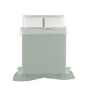 Trapuntino Estivo Effetto Water Washed in Microfibra Milky Green e Bianco Brillante Varie Misure