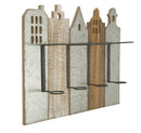 Porta Bottiglie da Muro City 60x12x40 cm in Ferro e MDF