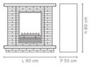 Camino Elettrico da Pavimento 90x80x30 cm Effetto Fiamma 1800W Tigullio