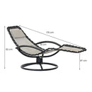 Sdraio chaise longue da Giardino ellittica 175x78x82 cm Twist Panna