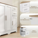 Credenza Moderna Buffet 100x40x78 cm con 2 Cassetti e 2 Armadietti in Legno Bianco e color Legno      