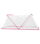 Zanzariera per Letto Pieghevole 190x135 cm Esagonale a Rete Nylon Rosa