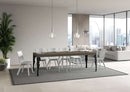 Tavolo Allungabile 90-246x90x77 cm Paxon Premium Tortora Telaio Antracite 
