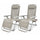 Set 2 Sedie Sdraio Gravity Luxor 90x67x110 cm con Vassoio Portaoggetti Poggiapiedi e Cuscino Tortora