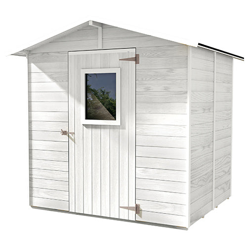 Casetta Box Capanno in Legno Bianca per Attrezzi con Porta e Finestra 200X305X214Cm acquista