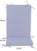 Cuscino con Schienale per Sedie da Giardino 93x41cm Bauer Box Grigio Perla