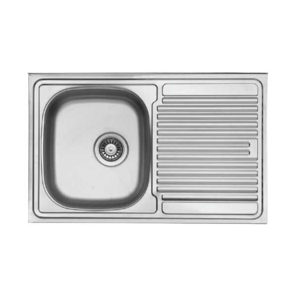 Lavello appoggio 80x50 cm 1 vasca e gocciolatoio destro sconto