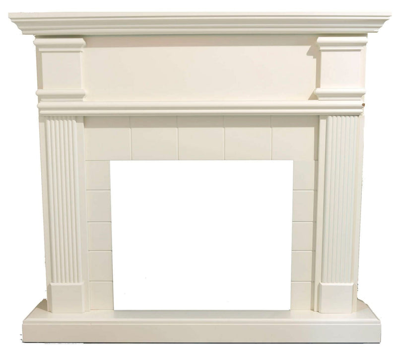 Cornice da Pavimento per Inserto Camino Elettrico 114x28,2x102,2 cm in MDF Sined Caldera Bianco