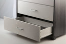 Cassettiera 5 Cassetti 68x40x101 cm in MDF Soriani Grigio Scuro e Bianca