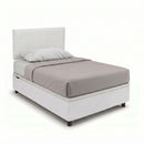 Letto 1 Piazza e Mezza Contenitore Imbottito Similpelle Bianco Boxmax Testata Flat Varie Misure