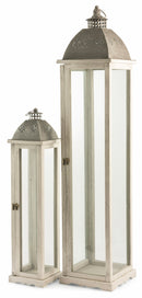 Set 2 Lanterne Alte da Giardino in Metallo Soriani