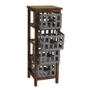 Cassettiera in Legno 4 Cassetti Marrone/Grigio