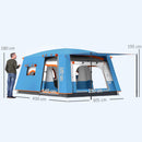 Tenda da Campeggio Impermeabile e UPF 30+ 430x305x195 cm per 4-6 Persone con 2 Stanze Blu 