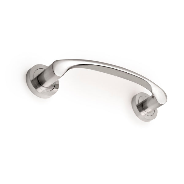 Maniglia Curva con Rosette Ø50 mm per Porte Scorrevoli Alluminio Nichel Satinato 4 Pezzi Emuca online