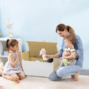 Panca Contenitore Portagiochi per Bambini 62,5x34x61,5 cm in Legno Bianco