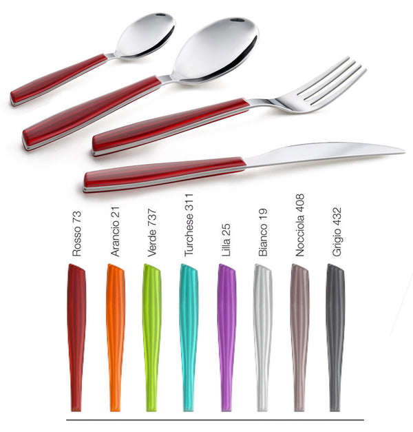 Servizio Set di Posate 24 Pezzi in Acciaio Eme Wave Vari Colori sconto