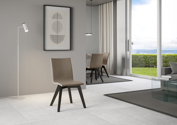 Sedia 52x52x87 cm Trudy gambe Antracite in Similpelle Tortora sconto