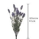 Set 4 Lavanda Artificiale con 15 Fiori Altezza 61 cm Viola