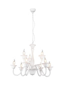 Lampadario da Interno  E14 in Metallo Bianco Opaco