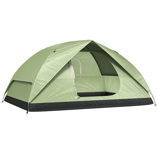 sconto Tenda da Campeggio per 3 Persone Impermeabile 205x275x135H cm con Tasche e Gancio per Lanterna Verde