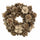 Coroncina con fiori e pigne champagne cm Ø30xh8