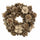 Coroncina con fiori e pigne champagne cm Ø30xh8
