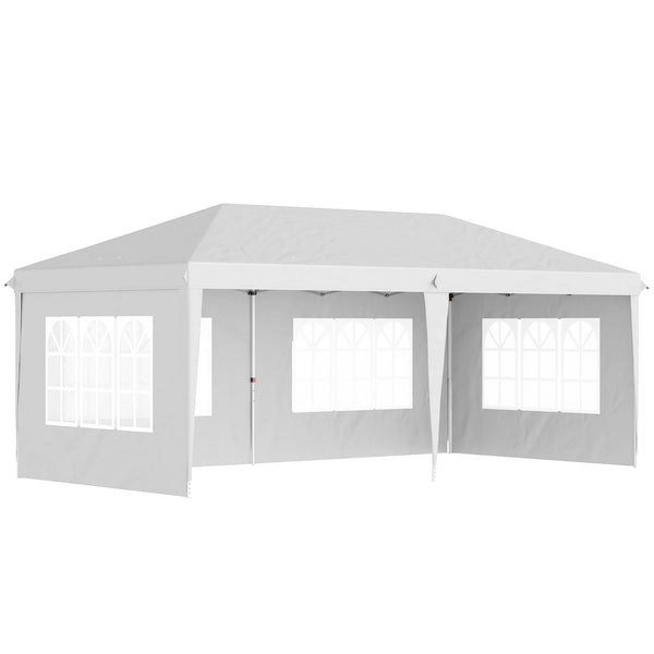 Gazebo da Giardino 5,85x2,95x2,7m in Acciaio e Poliestere Bianco prezzo