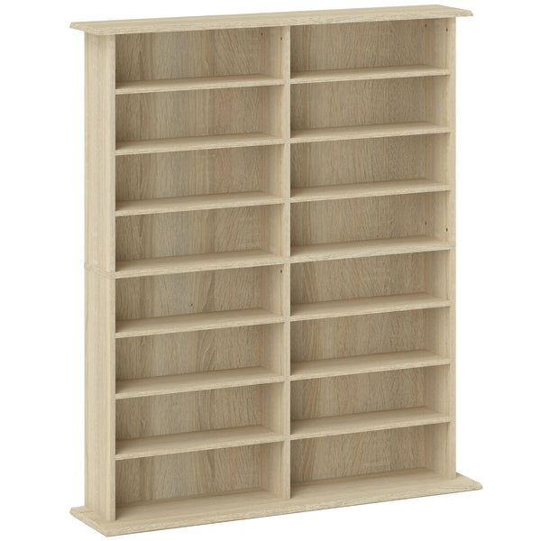 Mobile Libreria Porta CD 106,5x24x126,3 cm a 16 Ripiani dal Design Moderno in Legno Naturale acquista