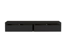 Mensola da Parete con 2 Cassetti 88,2x13,4x23,7 cm in Fibra di Legno Domino Maxi Nero