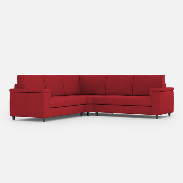 Divano Angolare 5 Posti 226x226x85 cm Marrak in Tessuto Rosso sconto