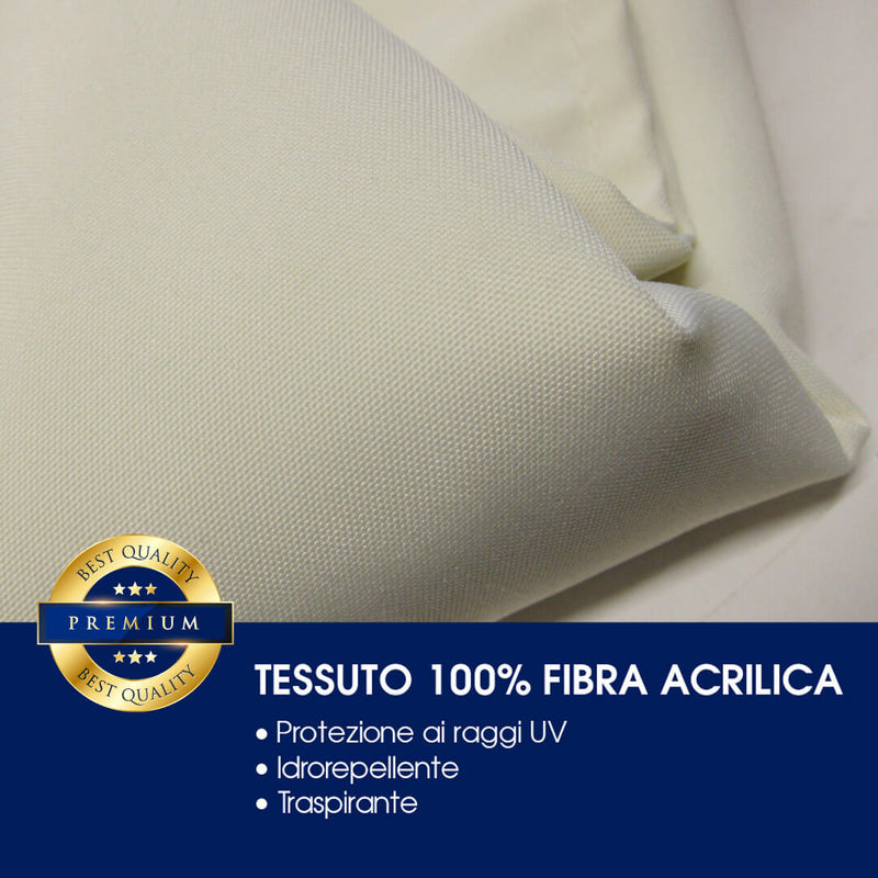 Ombrellone da Giardino Ø3,5 m Palo Ø48 mm in Legno Telo in Acrilico Danieli Havana Ecrù