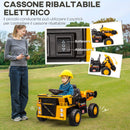 Camion Elettrico per Bambini 12V Velocità 3-6km/h Giallo  