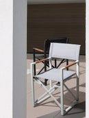 Set 2 Sedie Pieghevoli da Regista 51x54x86 cm in Alluminio Lagun Bianca