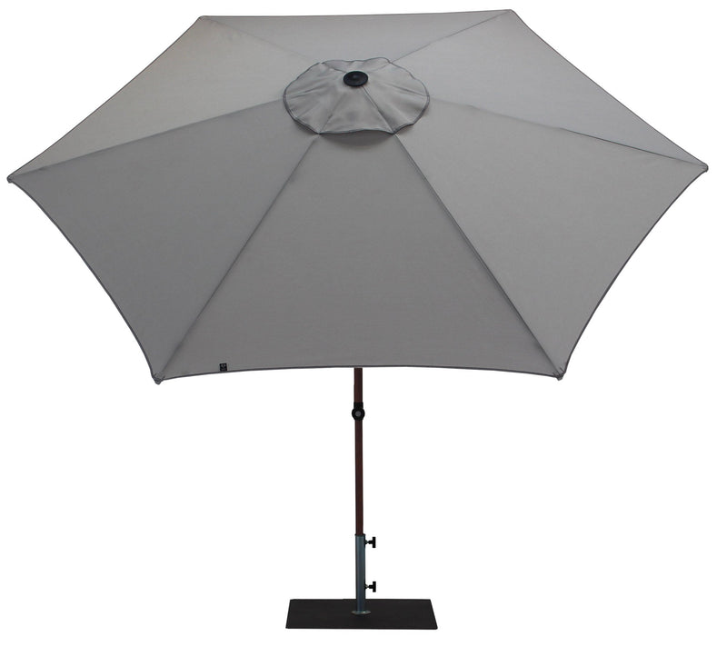 Ombrellone da Giardino Ø3 m Palo Ø38 mm in Alluminio Effetto Legno Tessuto Olefin Trend Wood Grigio