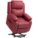 Poltrona Alzapersona Reclinabile con Poggiapiedi e Telecomando 76x90x105 cm Rosso  