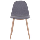 Set 2 Sedie da Pranzo Design Moderno in Lino con Gambe in Metallo Grigio 