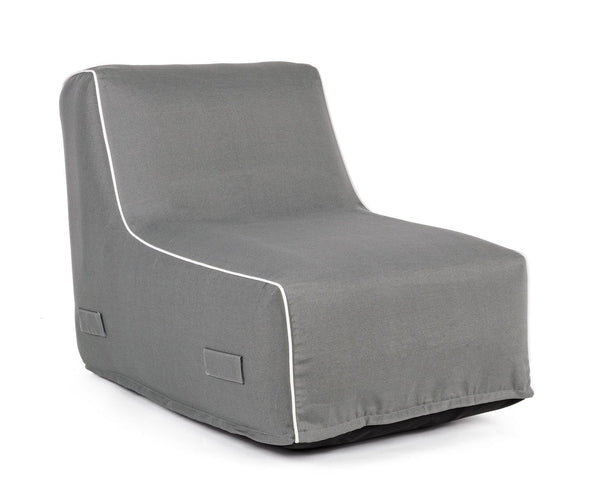 prezzo Poltrona Pouf Chaise Lounge Gonfiabile 90x60x70 cm in Poliestere Rihanna Grigio