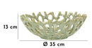 Svuotatasche Coral Ø35x13 cm in Ceramica Verde      
