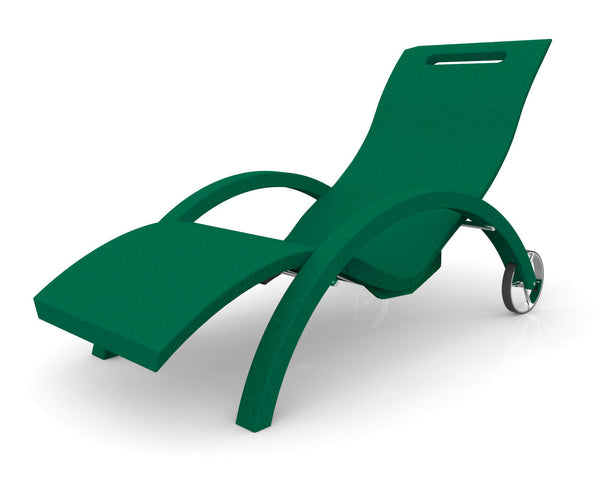 sconto Lettino Chaise Longue da Esterno Giardino Inclinabile con Ruote Arkema Serendipity Verde Scuro