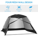 Tenda da Campeggio e Spiaggia a Rete Anti UV per 4 Persone con Borsa di Trasporto 3x3m  Nero