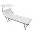 Lettino Prendisole da Giardino Bari 181x61x38 h cm in Alluminio Bianco