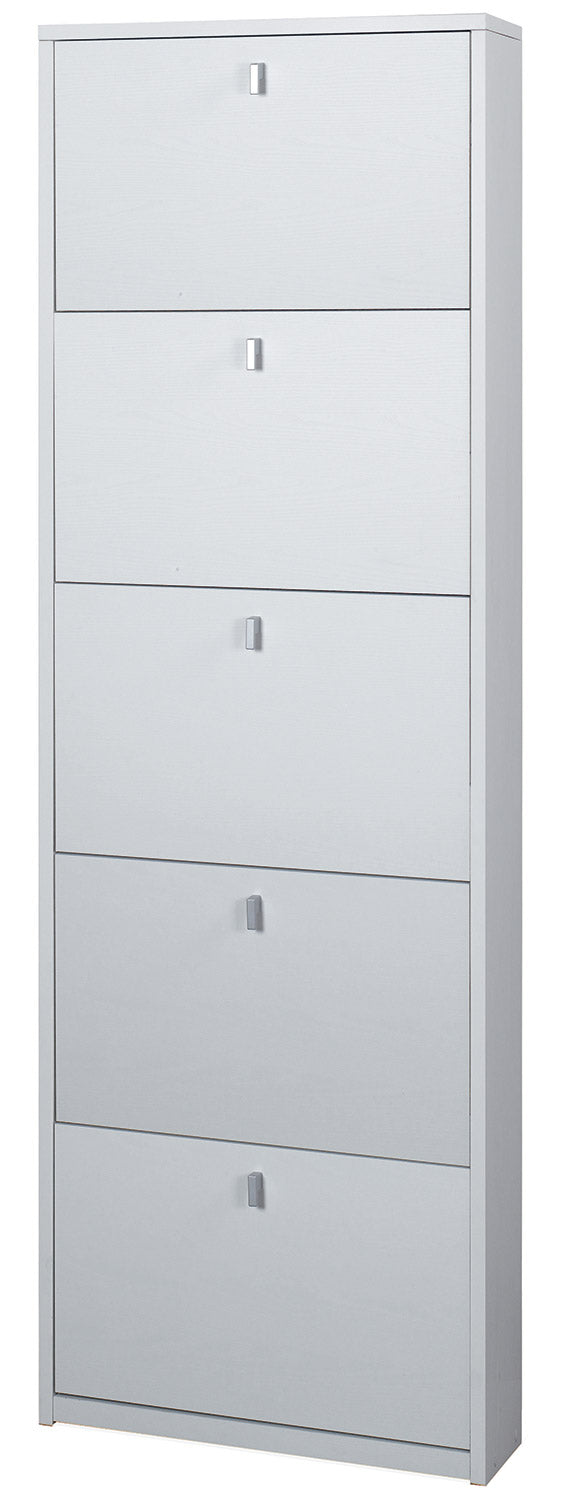 acquista Scarpiera 5 Ante 63x190x18 cm Bianco Fiammato