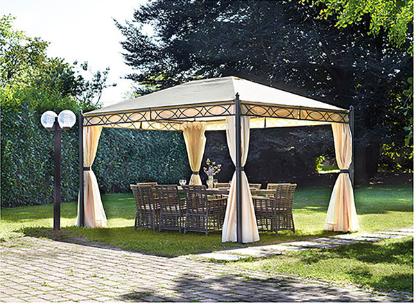 Gazebo da Giardino in Ferro 3X4m Vorghini Iron Sabbia sconto
