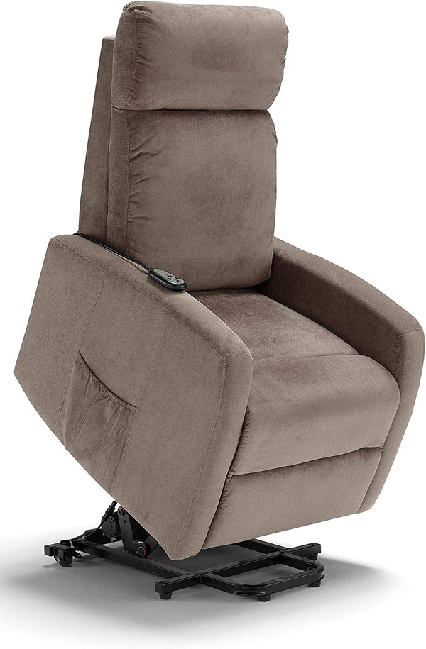 prezzo Poltrona Alzapersona Elettrica 2 Motori 67x75x110 cm in Tessuto Seattle Fango